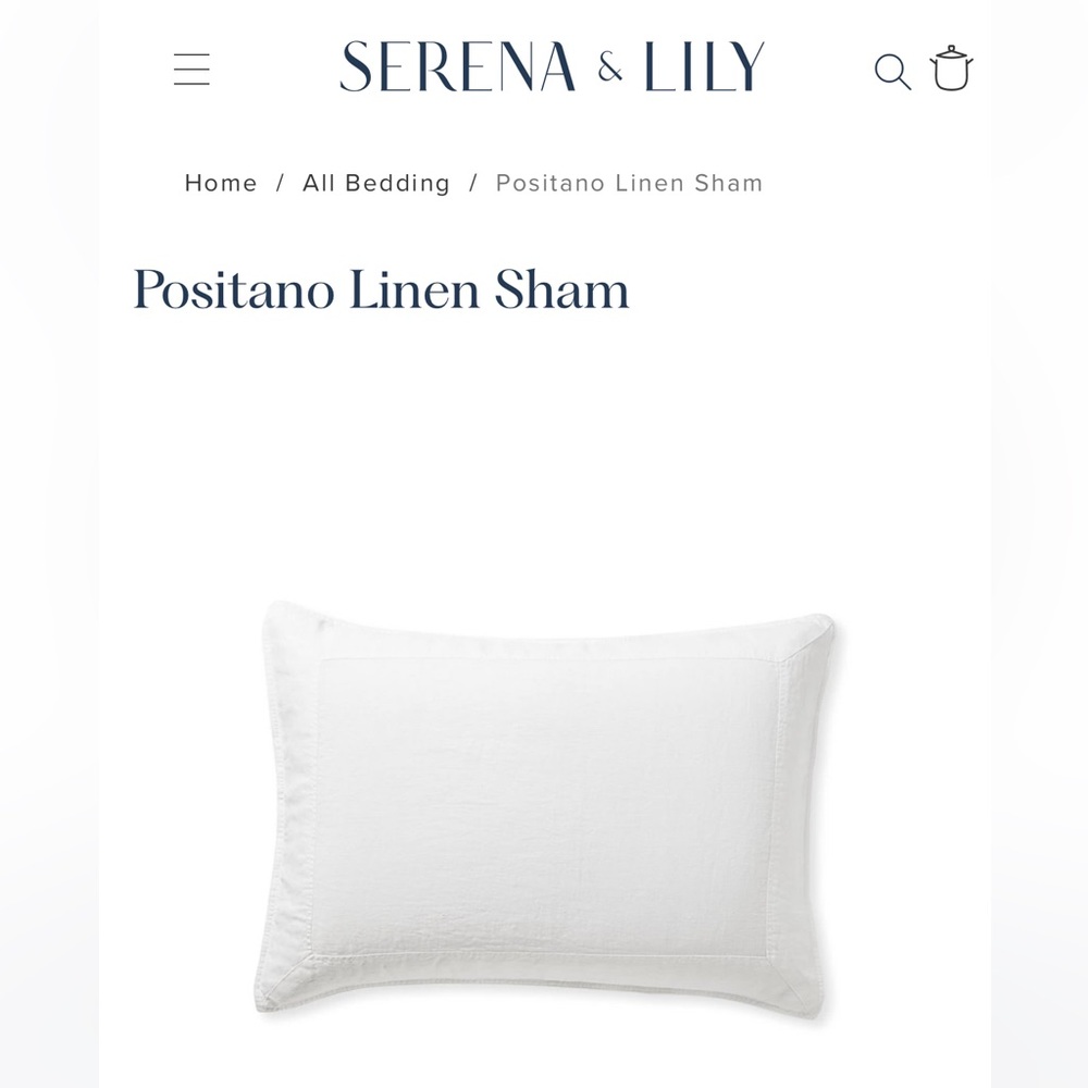 Serena and Lily Positano linen standard pillow sham.  1